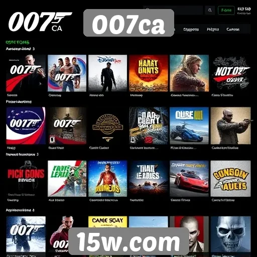 Jogos disponíveis em 007ca e suas avaliações